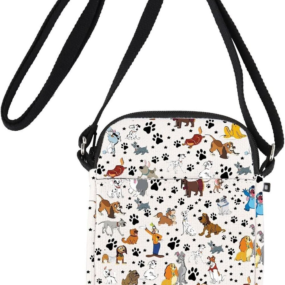 Dog Lover Crossbody Bag Cartoon Puppy Gifts Waterproof Canvas Unisex